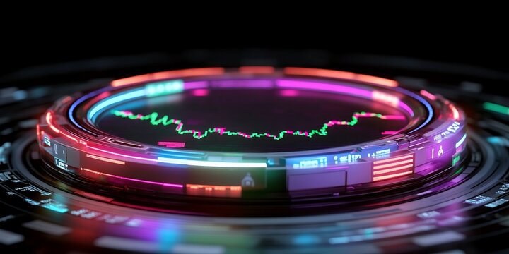 Futuristic financial data display