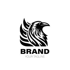 Obraz premium Crow Logo. Crow Logo Design. Crow Logo Brand. Crow Logo Vector Design Isolated on White Background