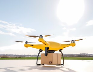 Fototapeta premium Futuristic Delivery Drone with Illuminated Design