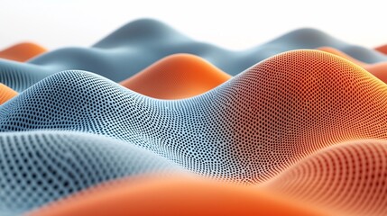 Abstract wavy textured digital landscape. Possible use background graphic