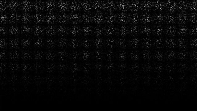 Halftone dots on black background. Overlay pattern template backgounds with white dots halftone texture. Pop art pattern template. Vector illustration.