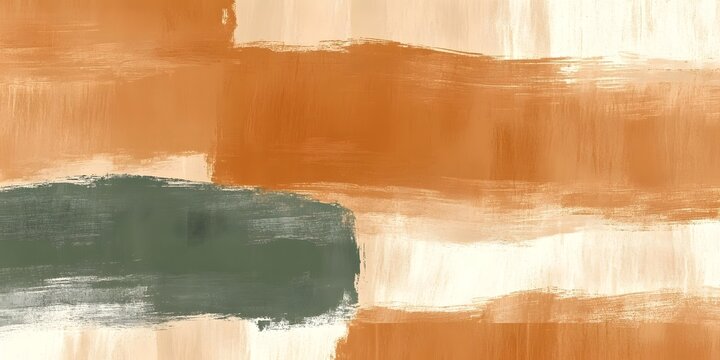 Abstract Earth Tones:  A captivating abstract artwork featuring bold brushstrokes in earthy hues of burnt orange, taupe, and sage green, creating a textured and visually striking composition.