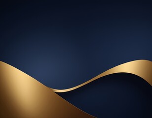 Elegant gold and deep blue abstract waves create a sophisticated visual backdrop.