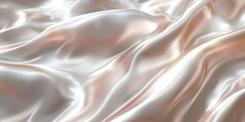 Obraz premium Silk Drape: Luxurious white satin fabric cascades in elegant waves, showcasing the smooth, lustrous texture and delicate sheen of this refined textile.