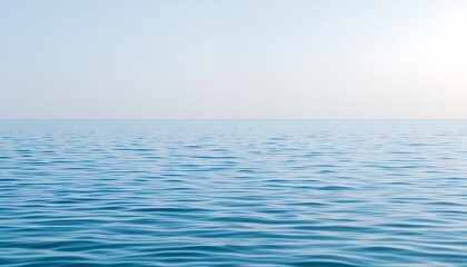 Obraz premium Calm Ocean Water with Gentle Waves and Clear Sky Horizon View