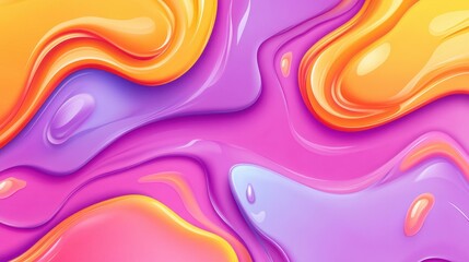 Obraz premium Gradient background features morphing purple, orange, and pink blobs, creating a vibrant abstract scene perfect for banners.