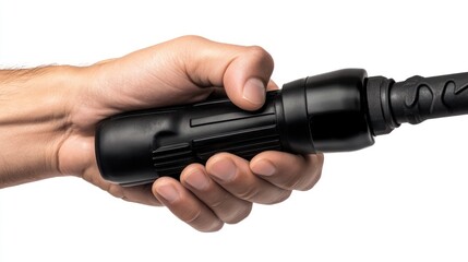 A Hand Holding a Black Device: Close-up Product Photography