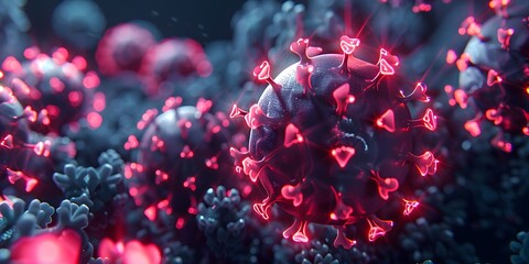 a close up of a virus