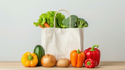 A stylish, ecofriendly white shopping bag mockup designed for your sustainable kitchen lifestyle. Perfect for any grocery run