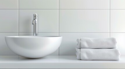Step into a sleek, modern bathroom with a soft blur, showcasing plush towels and sophisticated home design elements.