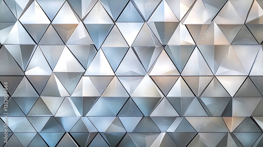 Wall mural a geometric pattern of triangles and diamonds that creates an optical shifting effect.