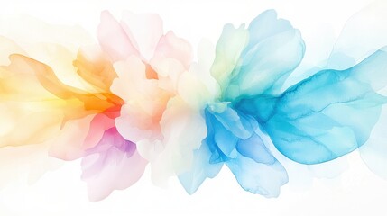 Obraz premium Colorful abstract ink art, fluid design, white background, website banner