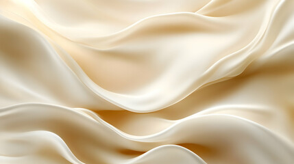 Obraz premium Creamy silk fabric waves, elegant texture background