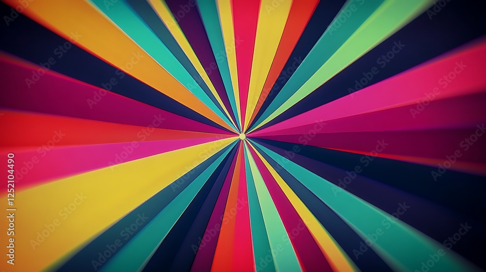 Wall mural a rotating starburst effect with vibrant colors expanding from the center.