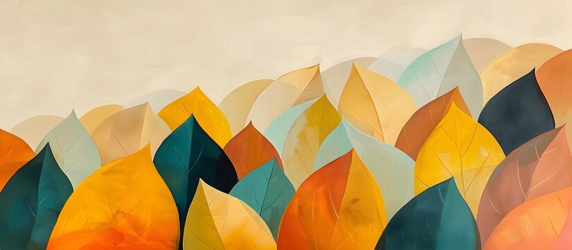 a group of colorful leaves