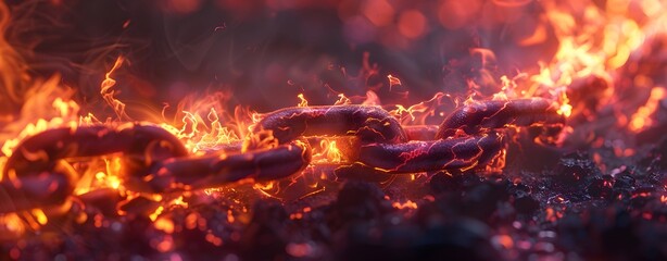 a chain on fire