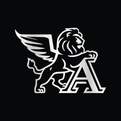 Letter A Monogram royal lion luxury logo design template.
 For Business, Community, Industrial, Foundation, Security, Tech, Services Company.

