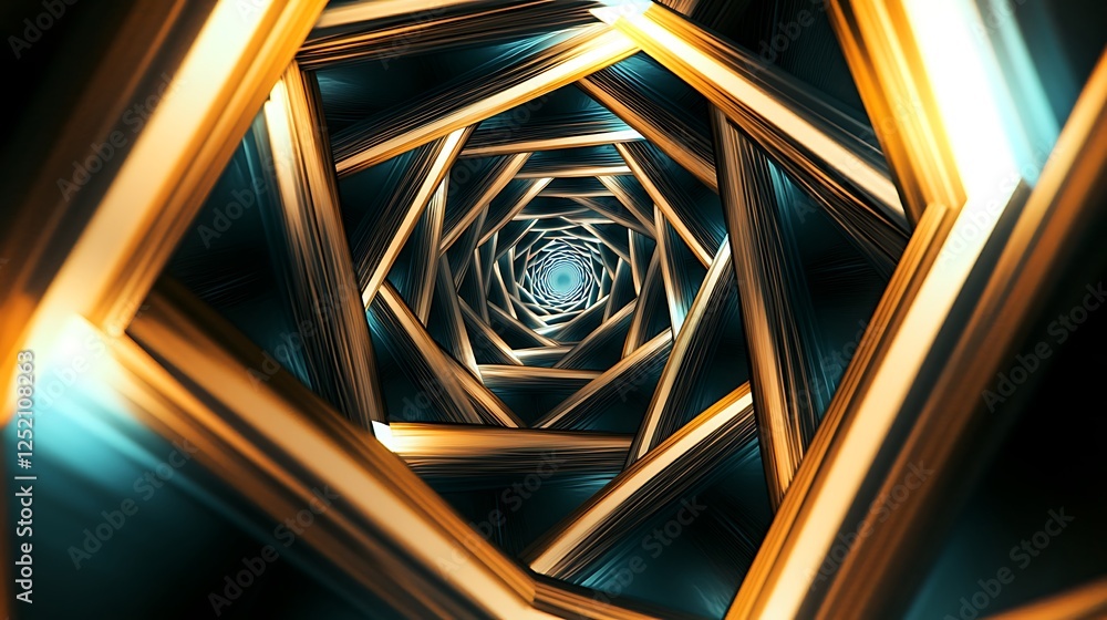 Wall mural a set of concentric triangles that expand and contract, creating a hypnotic optical illusion.