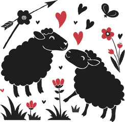 Cute Sheep Valentine's Day