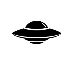 UFO Icon: A simple yet striking icon of a classic flying saucer silhouette, perfect for representing extraterrestrial concepts, conspiracy theories, or futuristic themes. 