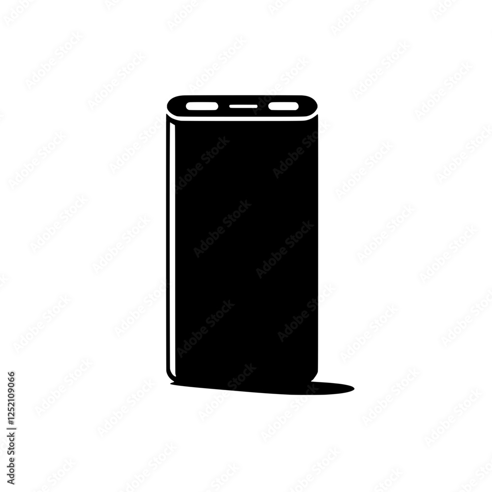 Poster modern smartphone silhouette: a simple yet striking silhouette of a modern smartphone with a sleek r