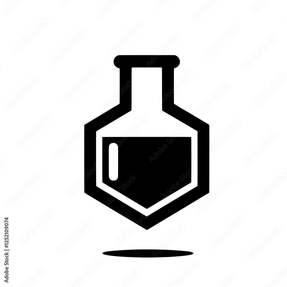 Poster hexagonal erlenmeyer flask icon