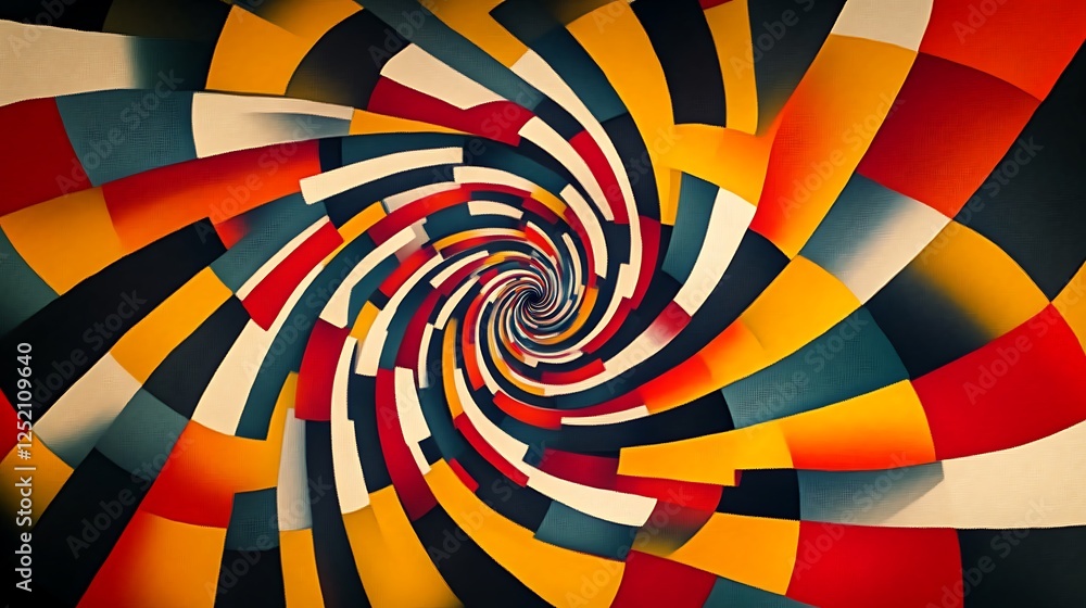 Wall mural a swirling geometric pattern with alternating colors creating a vibrant optical illusion effect.