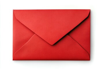 Red envelope on white background. AI image