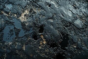 Dark textured asphalt surface with weathered patterns. Artificial Intelligence