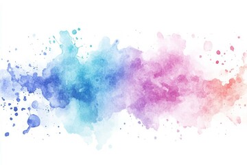 Obraz premium Colorful watercolor splash isolated on white background. Artificial Intelligence
