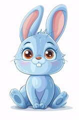 a cartoon rabbit sitting on a white background