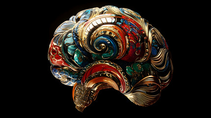 Fototapeta premium An artistic visualization of a brain, combining intelligence with abstract design elements