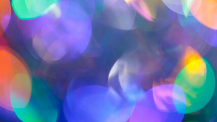 Vibrant Abstract Bokeh Lights with Multicolored Circles and Gradient Background