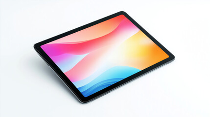 blank horizontal tablet pc mockup, empty tablet screen template on white  background