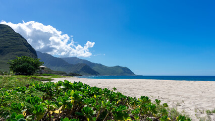 Pristine Natural Beach near Makaha on the island of Oahu, Hawaii