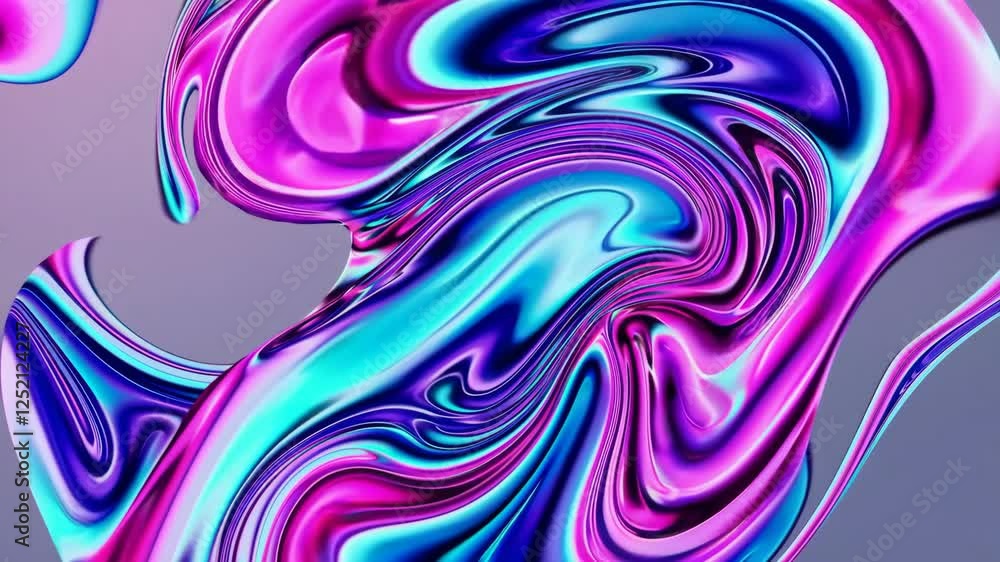 Poster abstract colorful swirl pattern with vibrant pink and blue hues, dynamic fluid motion concept