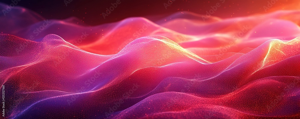 Aufkleber dynamic waves of colorful light abstract background digital art vibrant environment close-up view mo