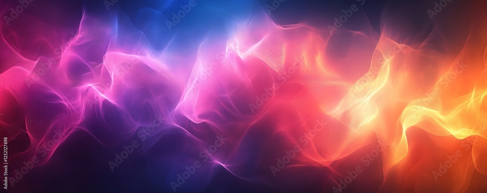 Aufkleber dynamic colorful wave patterns digital art abstract background vibrant colorful modern art