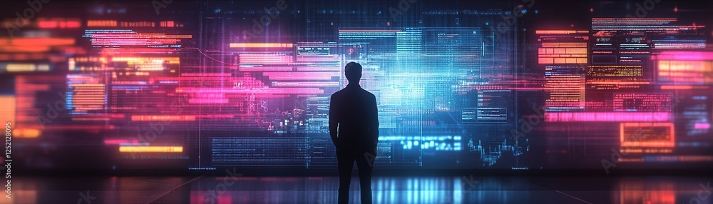 Poster data analysis action virtual environment digital content technology concept futuristic viewpoint