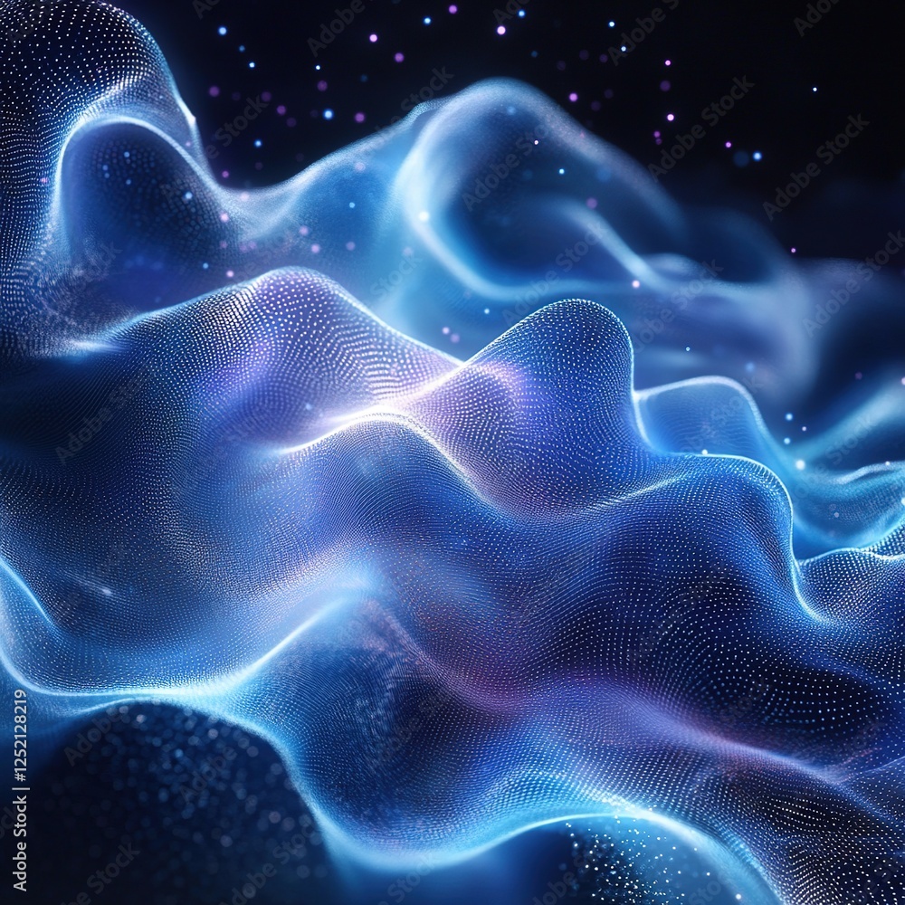 Poster dynamic abstract wave patterns digital art visual representation futuristic environment close-up vie
