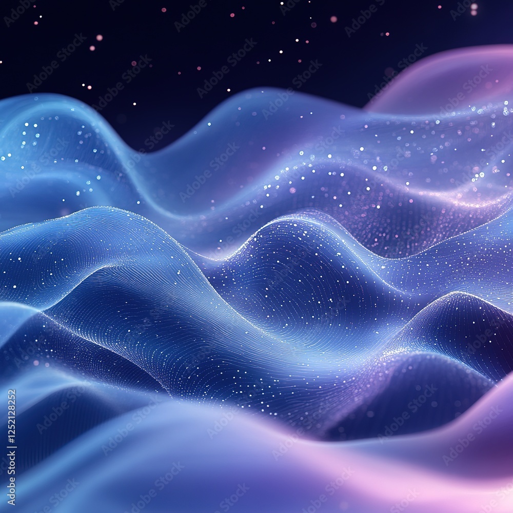 Poster fluid motion waves abstract space digital art ethereal environment close-up harmony of light and col