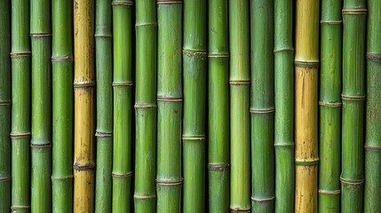 Lush Green Bamboo Fence Texture Background