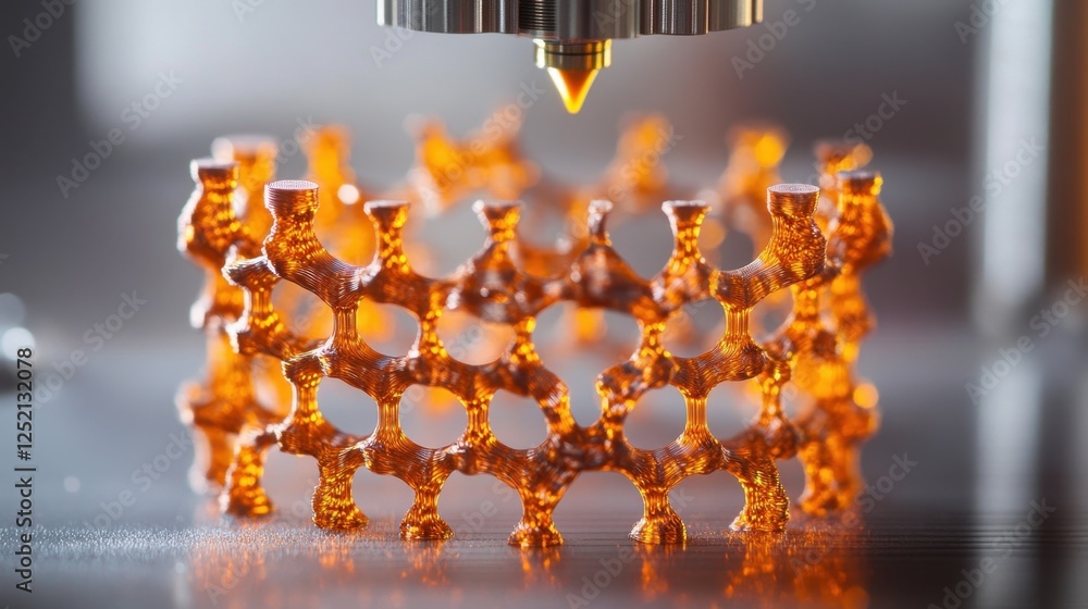 Aufkleber a close-up of a laser sintering d printer building a complex structure.