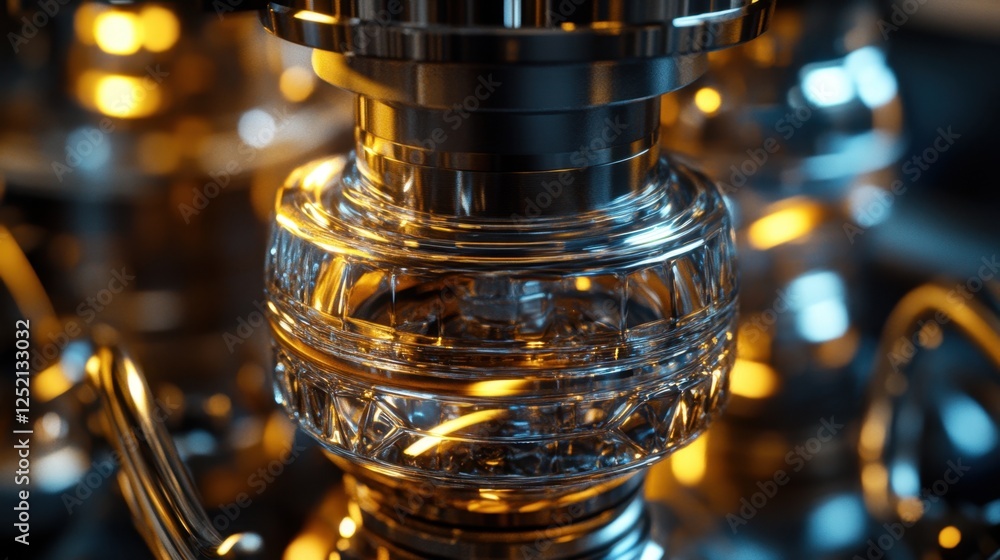 Poster a detailed view of a cnc machining process on a high-performance alloy.