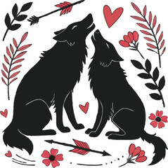Cute Wolves Valentine's Day
