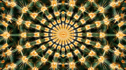 Cactus mandala, nature pattern, desert plant