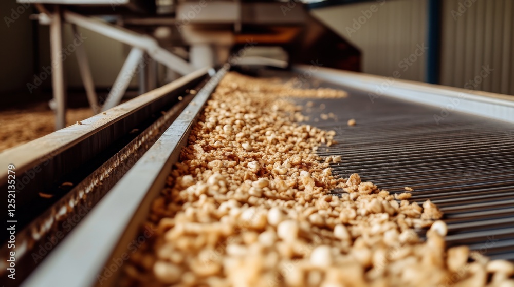 Poster a high-speed industrial sorting machine separating defective products.