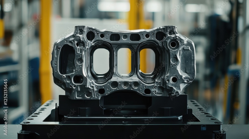 Poster a high-tech hybrid manufacturing process using ai for real-time quality control.