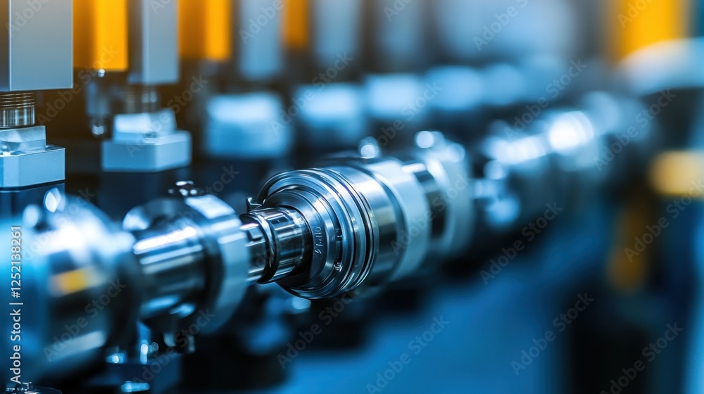 Aufkleber a precision engineering factory with cnc machines shaping metal components.