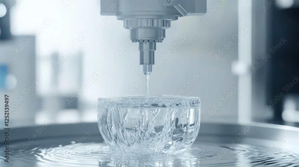 Poster a robotic system applying hybrid manufacturing to a titanium component.